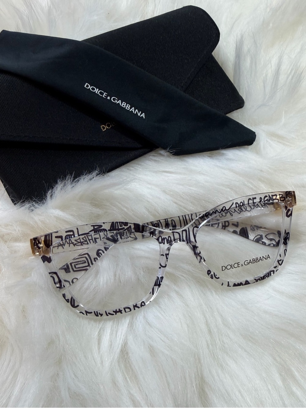 Dolce & Gabbana Clear Graffiti Womens Eyeglasses DG5076 55 mm